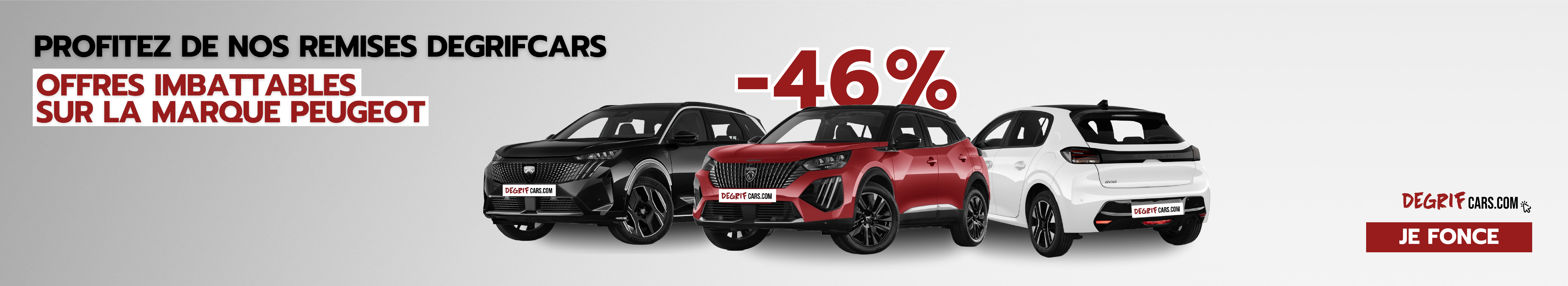 Mise en avant de nos offres promotionnelles sur tous les véhicules neufs et occasion de la marque Peugeot