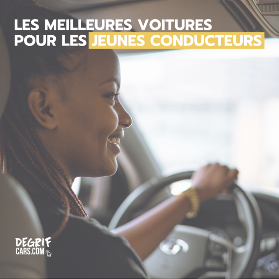 Jeune conducteur qui vient d'avoir son permis à bord d'un véhicule neuf ou d'occasion
