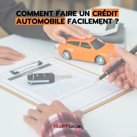 Signature d'un contrat de crédit auto pour l'achat d'un véhicule neuf pas cher chez le mandataire automobile Degrifcars.com.