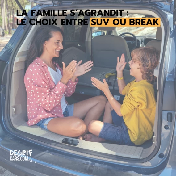 Une famille qui s’agrandit et doit changer de voiture pour avoir plus de place pour la vie quotidienne et pendant les vacances.