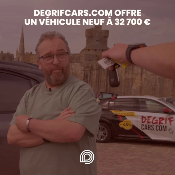 Patrick reçoit les clés de son Citroën C3 Aircross Hybride MAX 7 places offert par Degrifcars.com lors de l'émission La Grande Régalade sur W9.